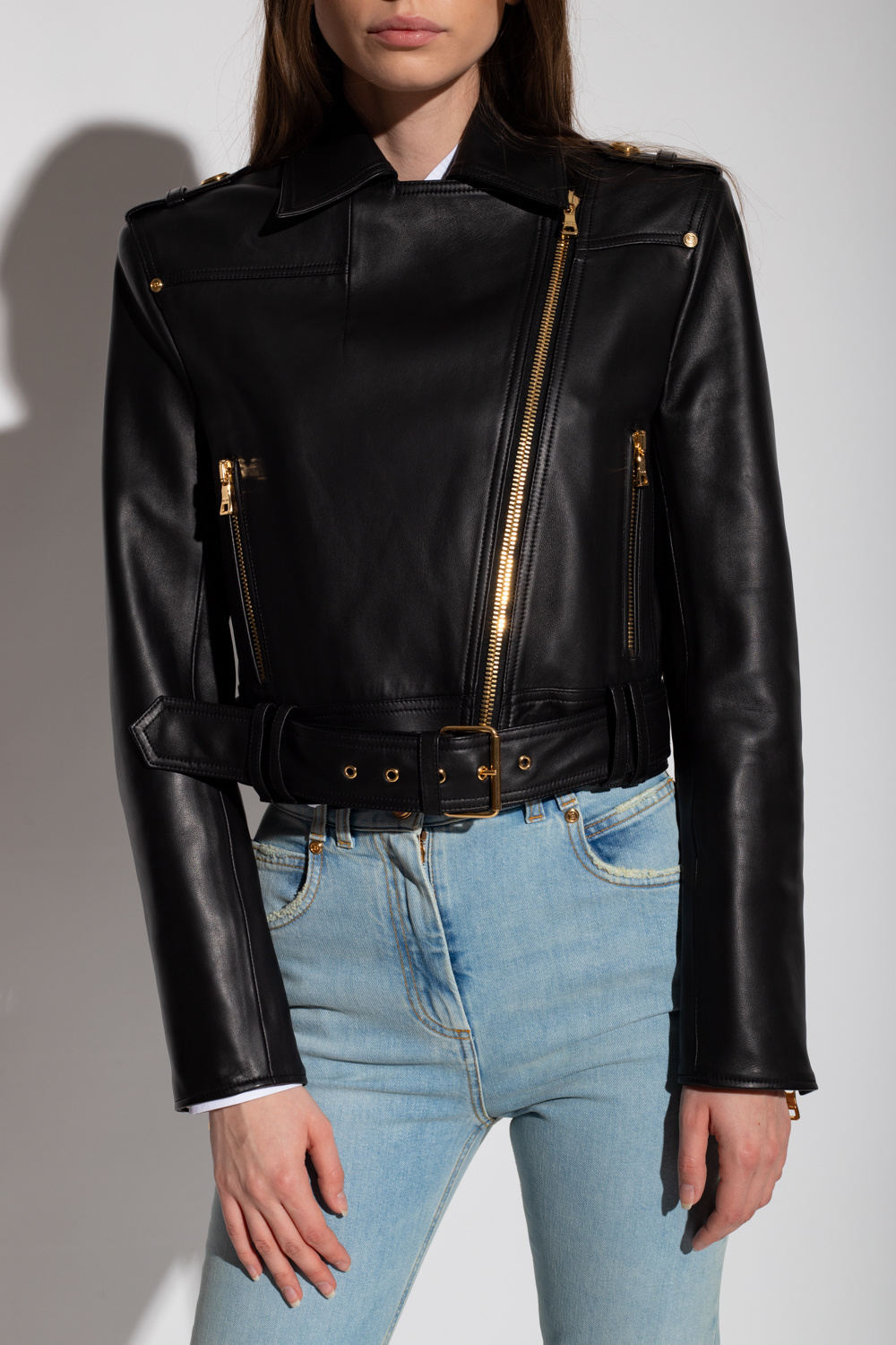 Balmain leather hot sale biker jacket